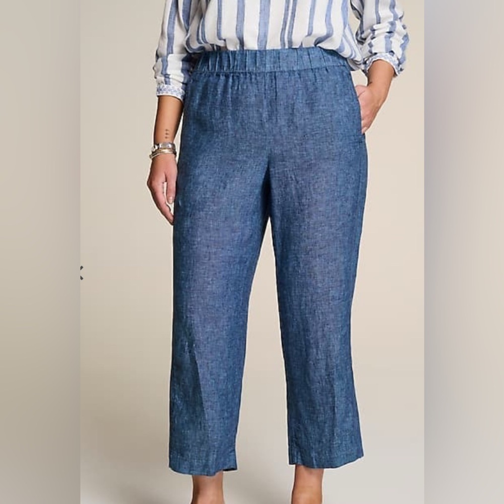J. Jill Linen stretch Cropped Pants Size Small